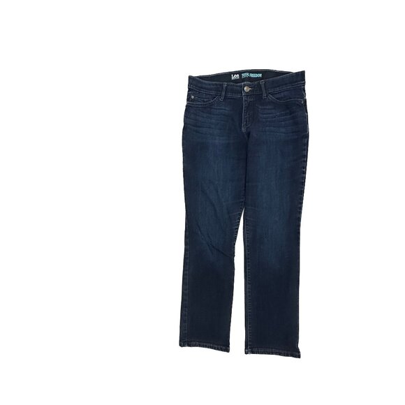 Lee Total Freedom Straight Leg Women's size 12P Dark Blue Denim Jeans - Picture 1 of 5
